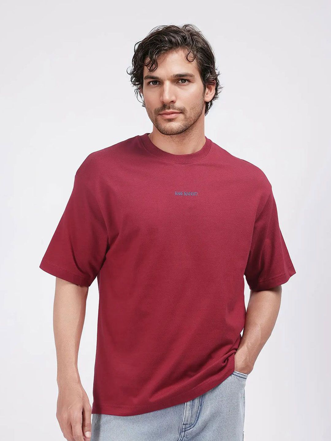 RARE RABBIT Men Printed Applique T-shirt