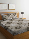Myntra Elegant Homes Beige & Brown Printed 300 TC King Bedsheet Set 2.50 m x 2.20 m