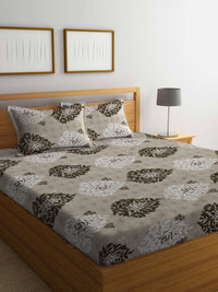 Myntra Elegant Homes Beige & Brown Printed 300 TC King Bedsheet Set 2.50 m x 2.20 m
