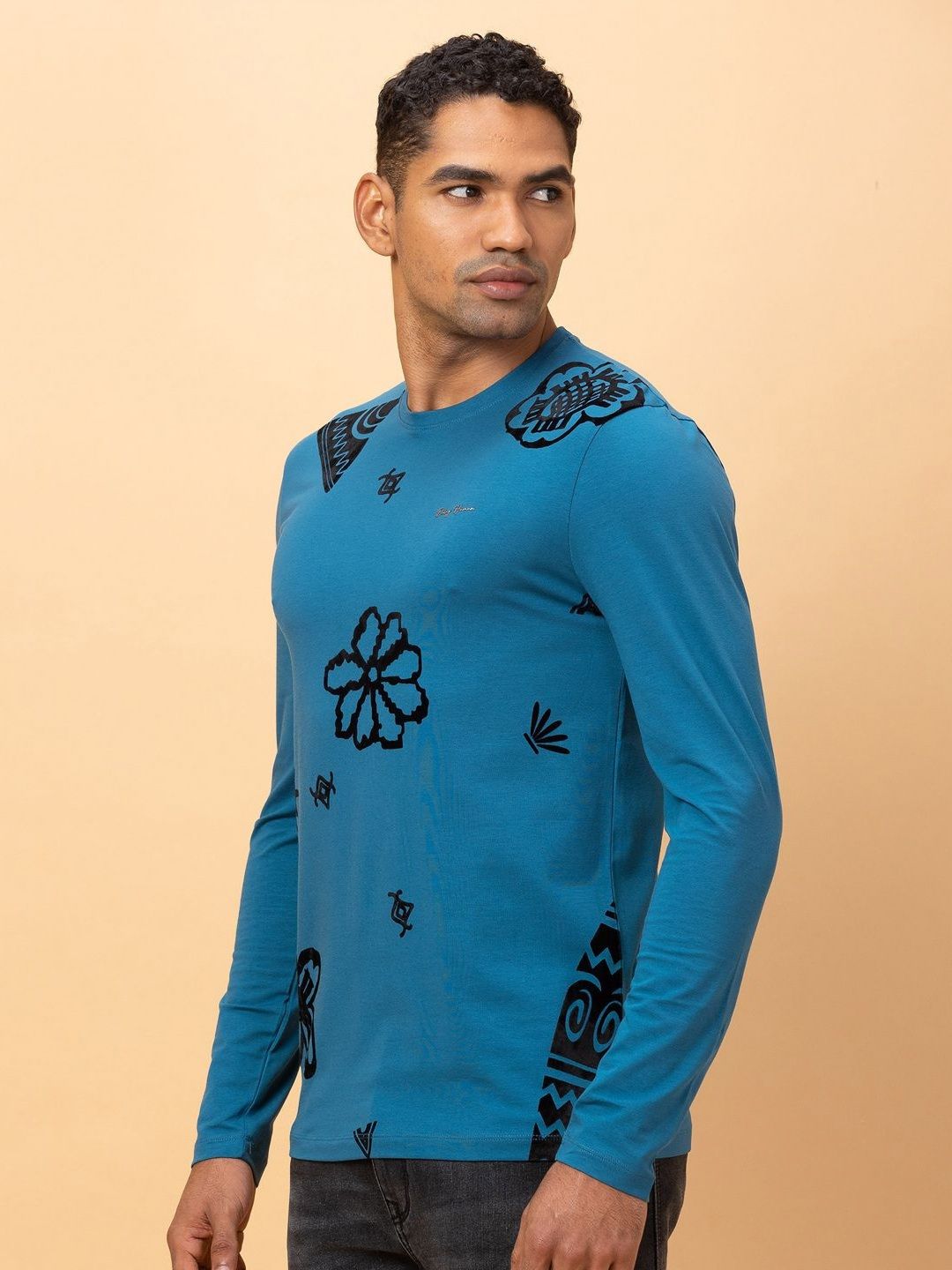 Being Human Men Printed Applique T-shirt