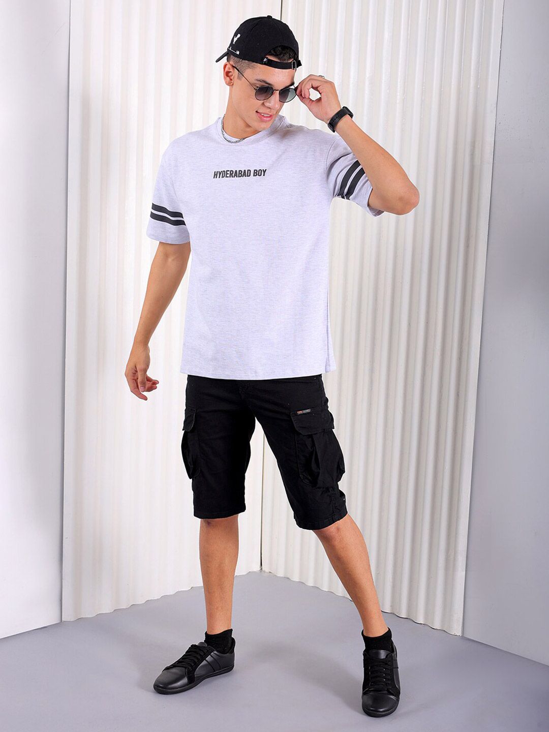 The Indian Garage Co Typography Printed Cotton Boxy T-shirt