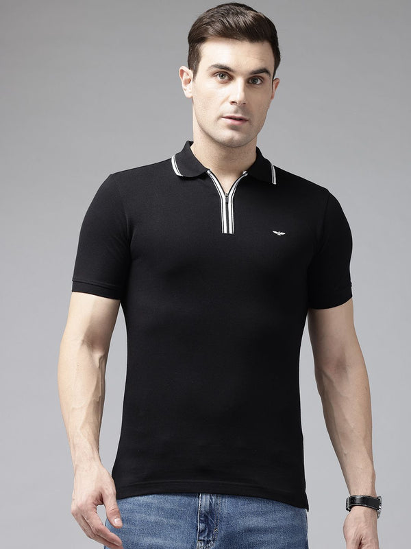 Park Avenue Slim Fit Half Zipper Polo T-shirt