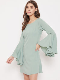 Berrylush Women Green Solid A-Line Dress