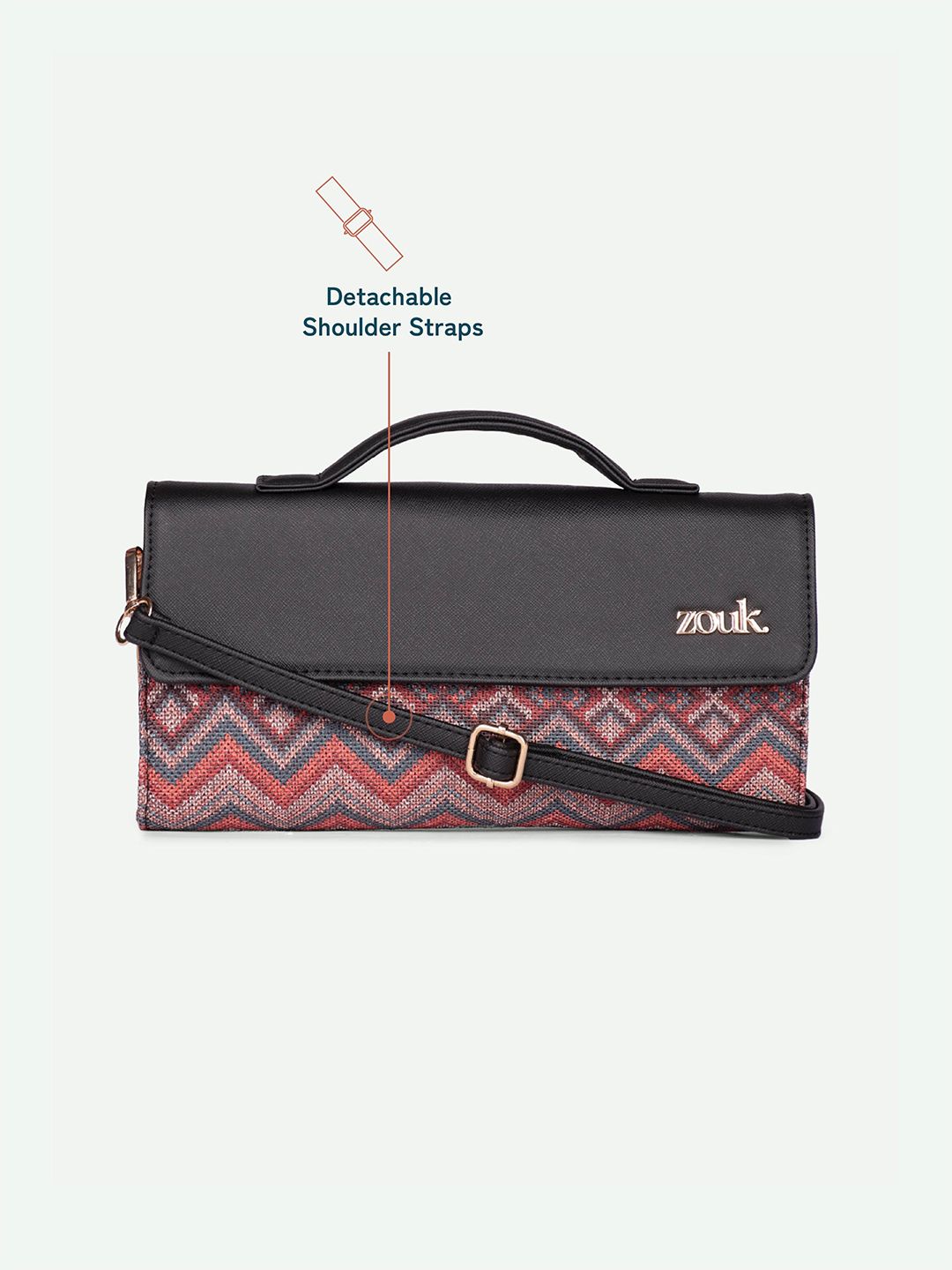 ZOUK Rhea Kapoor Gwalior Weaves Textured Water Resistant Jute Envelope Clutch