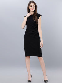 CHIC BY TOKYO TALKIES Women Black Solid Wrap Dress