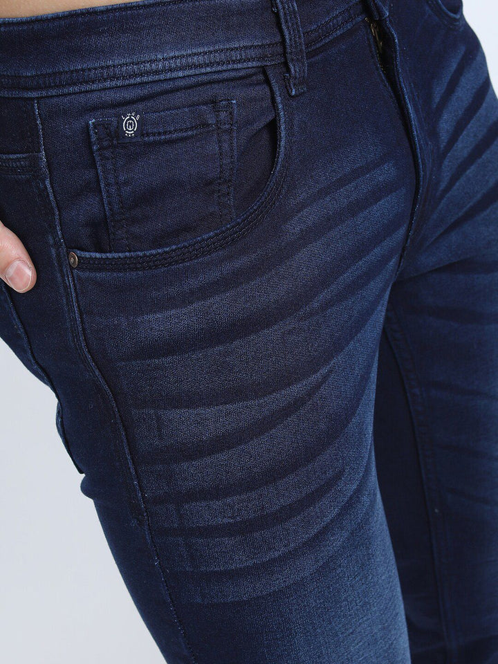 LOCOMOTIVE Men Blue Slim Fit Clean Look Light Fade Stretchable Jeans