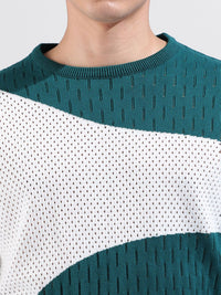 The Indian Garage Co Men Flat Knit Slim Fit Textured T-Shirt