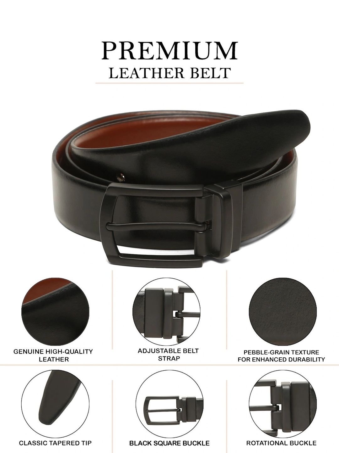Teakwood Leathers Men Leather Reversible Belt