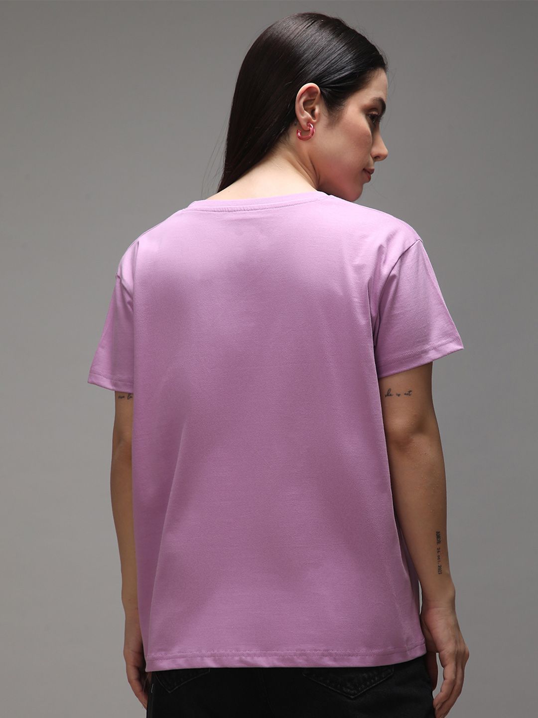 DILLINGER Women Short Sleeve Boxy Regular Printed Tshirt