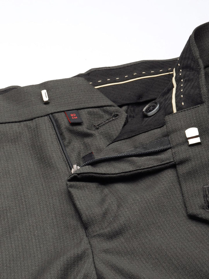 Raymond Men Textured Slim Fit Formal Trousers