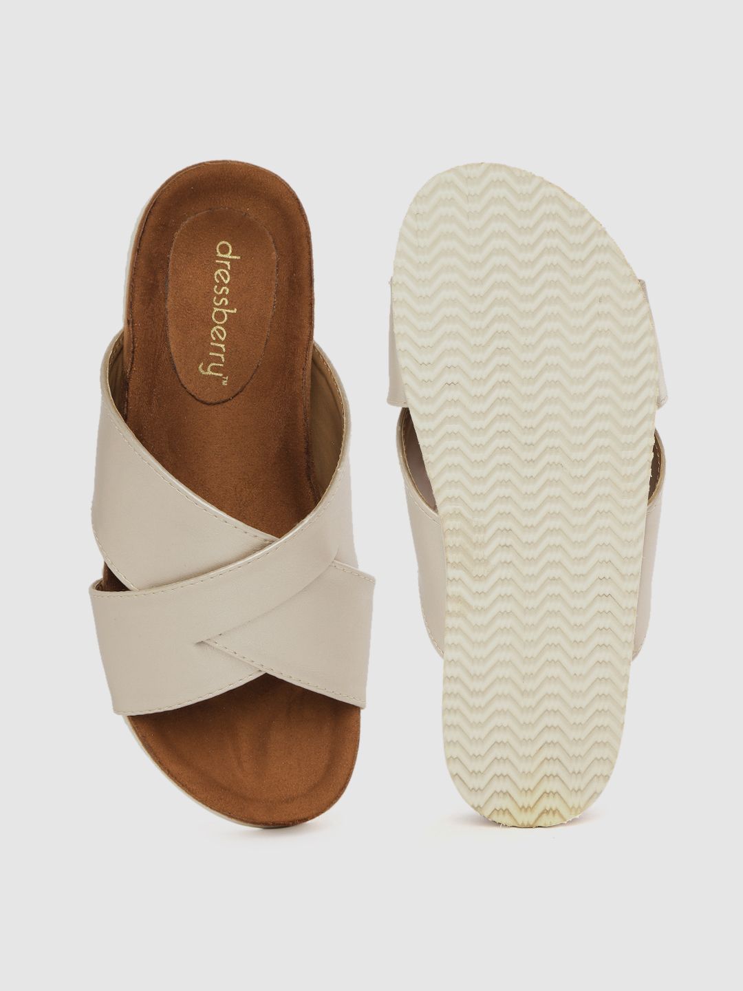 DressBerry Women Gold-Toned Solid Open Toe Flats