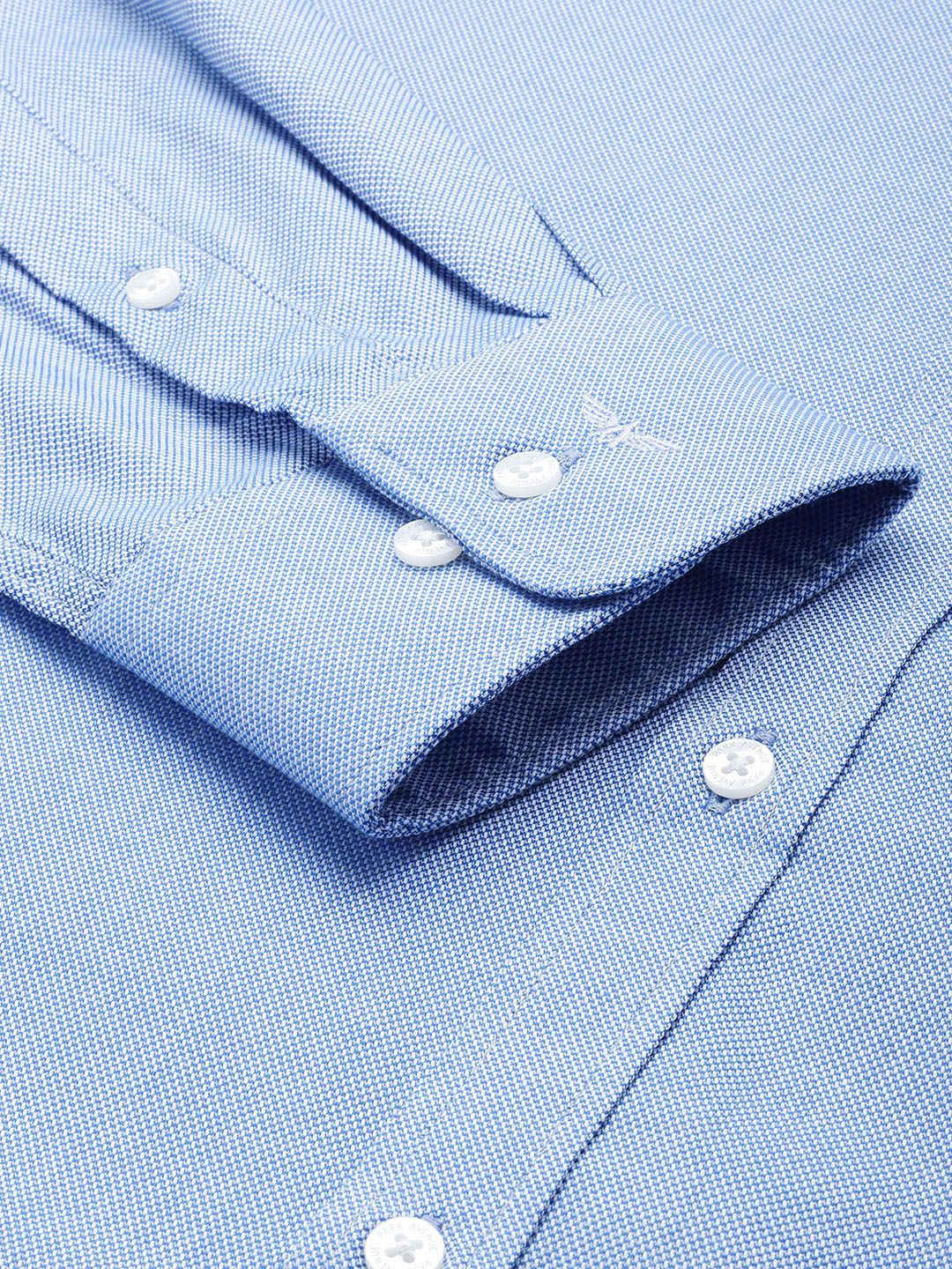 Park Avenue Pure Cotton Self Design Textured Slim Fit Opaque Formal Shirt