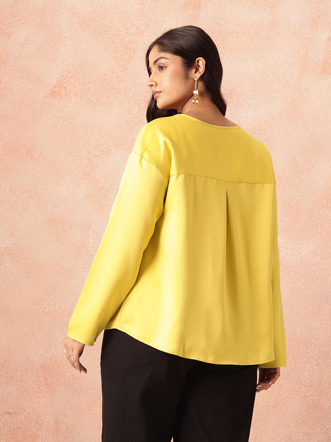 all about you Plus Size Tie-Up Neck Casual Shirt