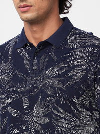 SPYKAR Graphic Printed Polo Collar Slim Fit Cotton Casual T-Shirt