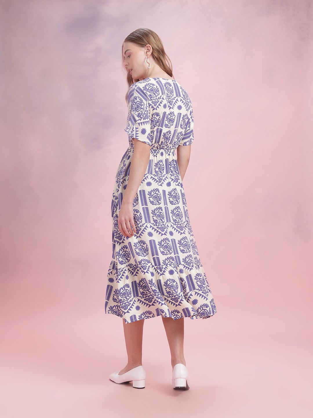 DressBerry Printed Empire Midi Dress