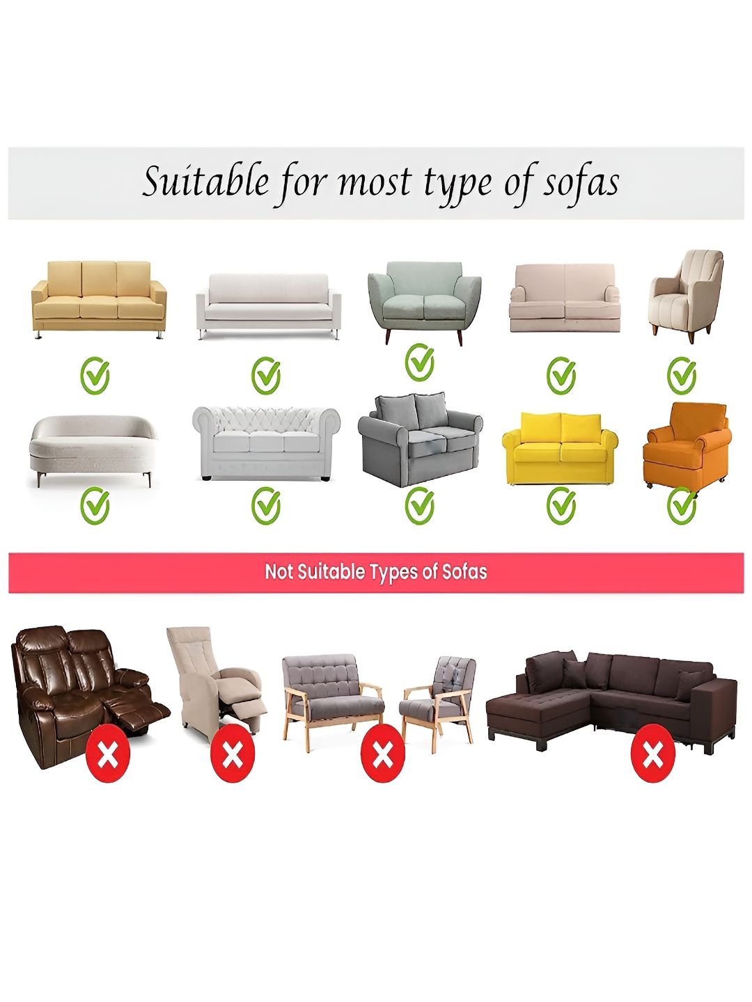 STITCHNEST Peach & Beige Self Design 3 Seater Sofa Cover