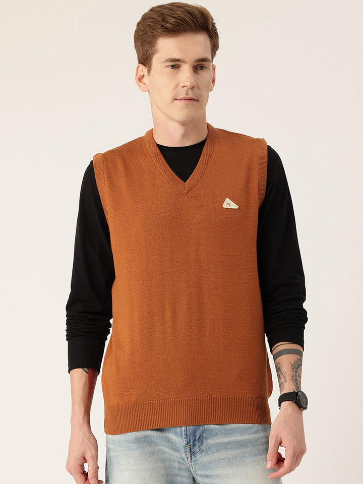 Monte Carlo Woolen Sweater Vest with Brand Logo Detail