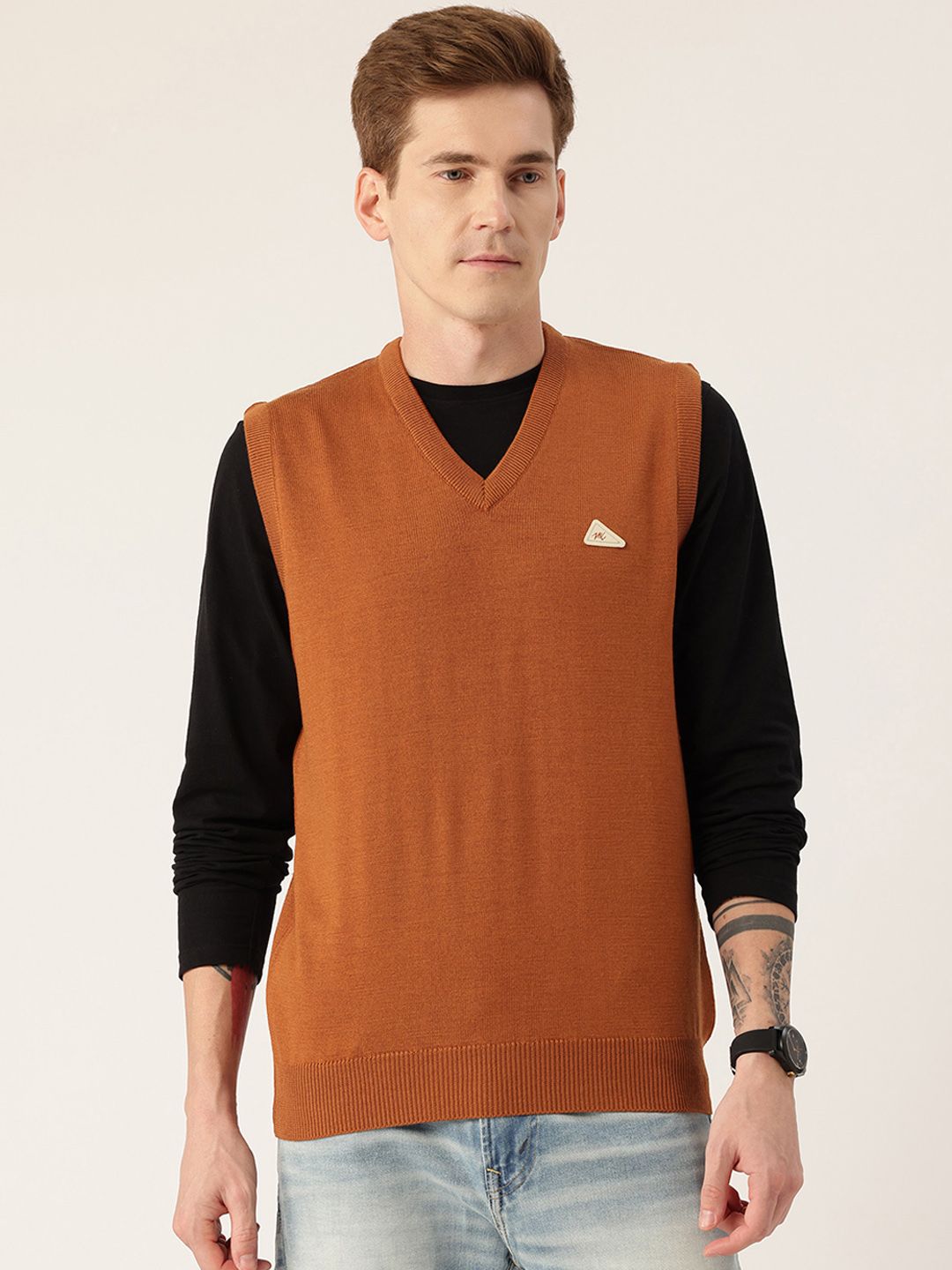 Monte Carlo Woolen Sweater Vest with Brand Logo Detail