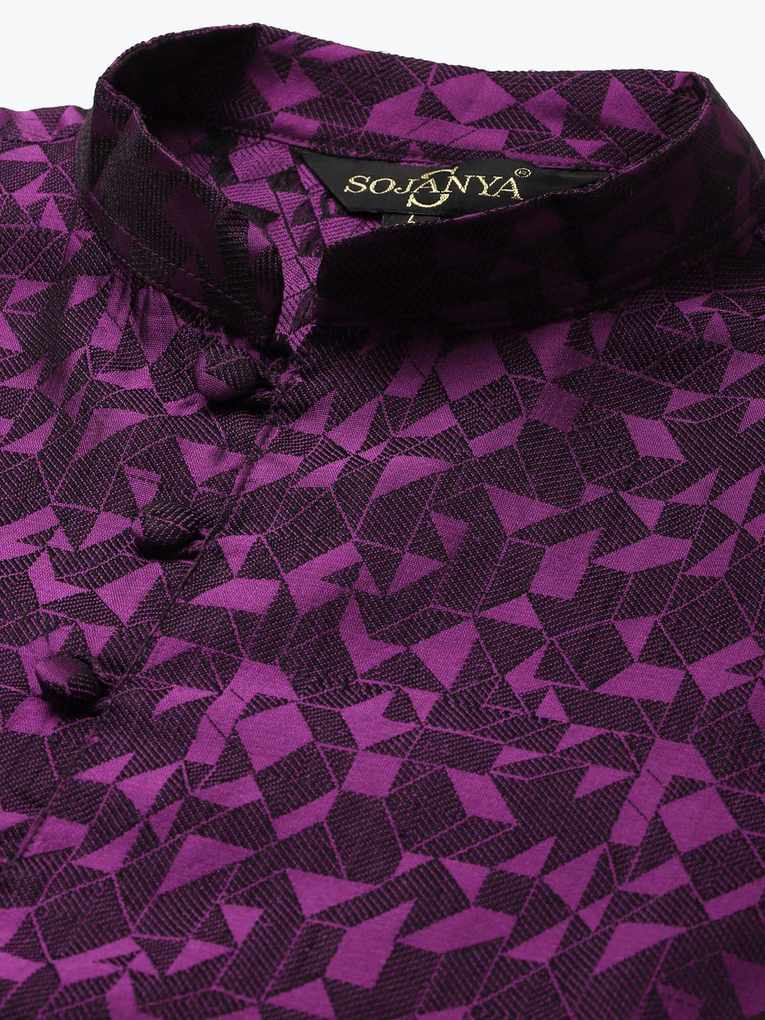 SOJANYA Men Silk Blend Woven Design Kurta