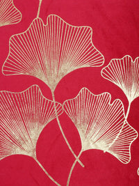 HOSTA HOMES Red & Gold Set of 2 Ethnic Motifs Velvet Square Cushion Covers