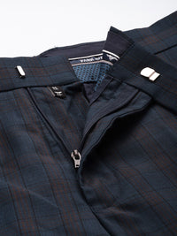 Park Avenue Super Slim Fit Checked Notched Lapel Single-Breasted Formal 2 Piece Suits
