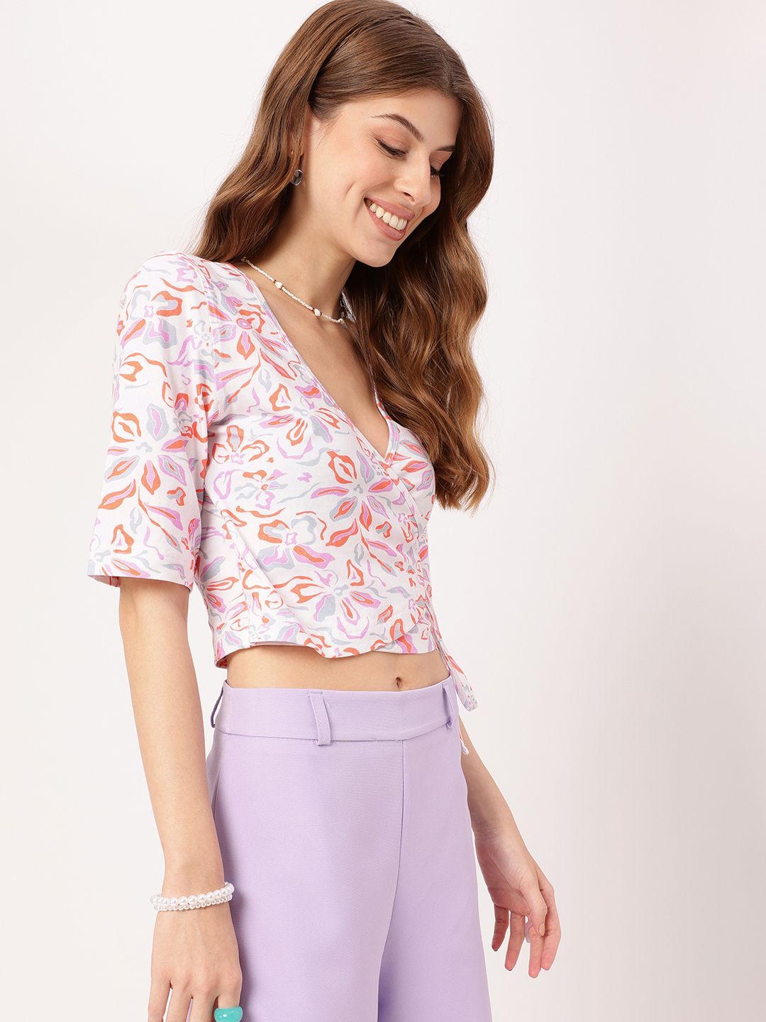DressBerry Feminine Sassy And Wrapped In Style Crop Top