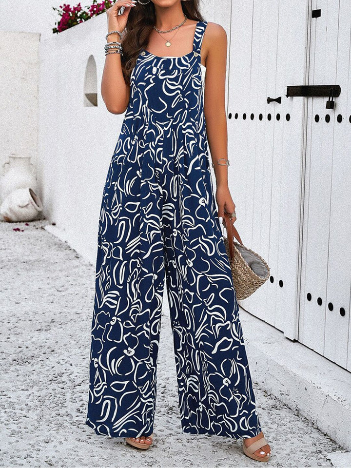 all about you Printed Shoulder Straps Basic Jumpsuit