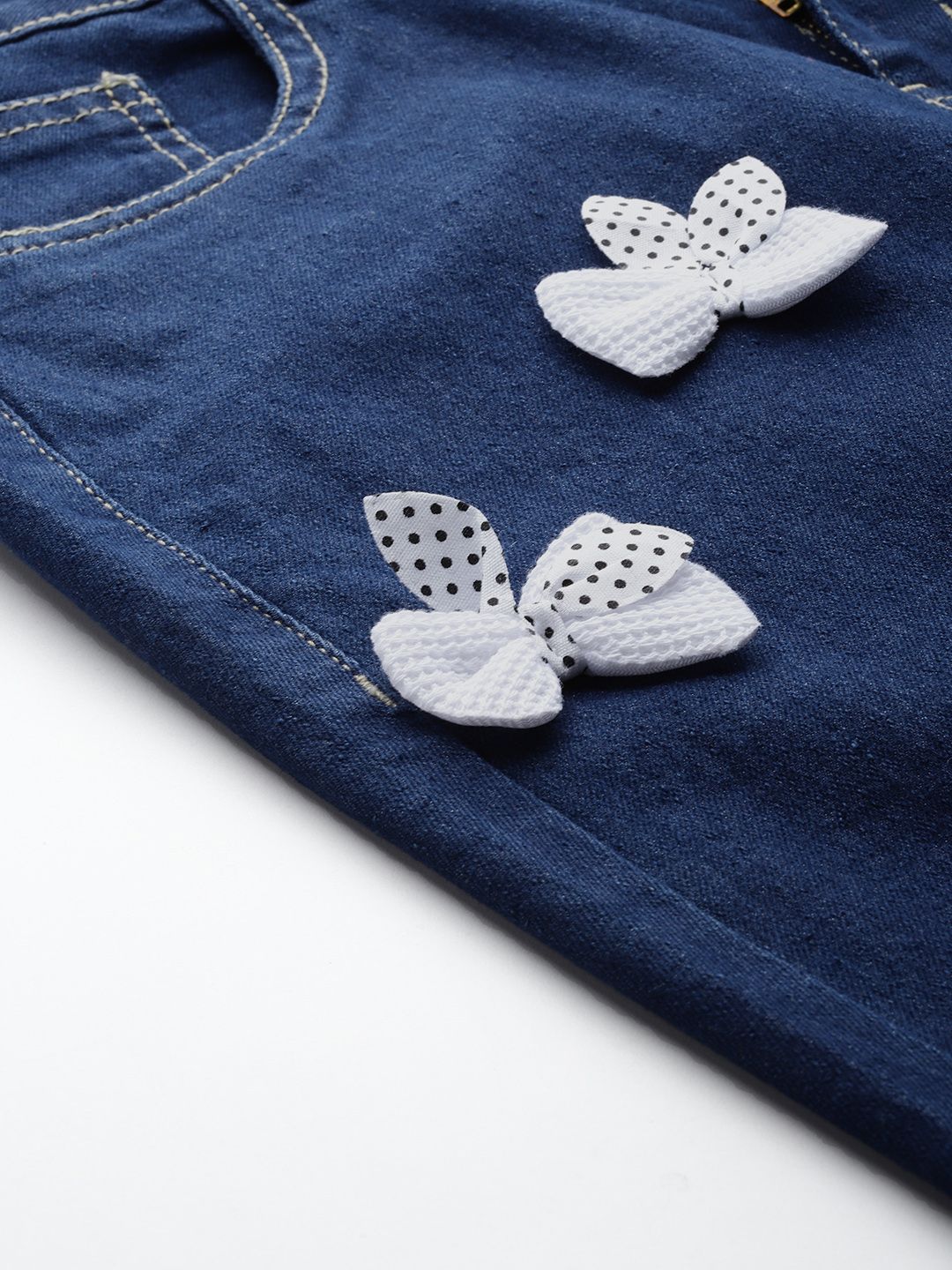 DressBerry Women Stretchable Straight Fit Jeans with Bow-Detail