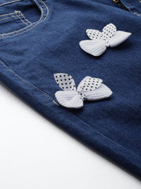 DressBerry Women Stretchable Straight Fit Jeans with Bow-Detail