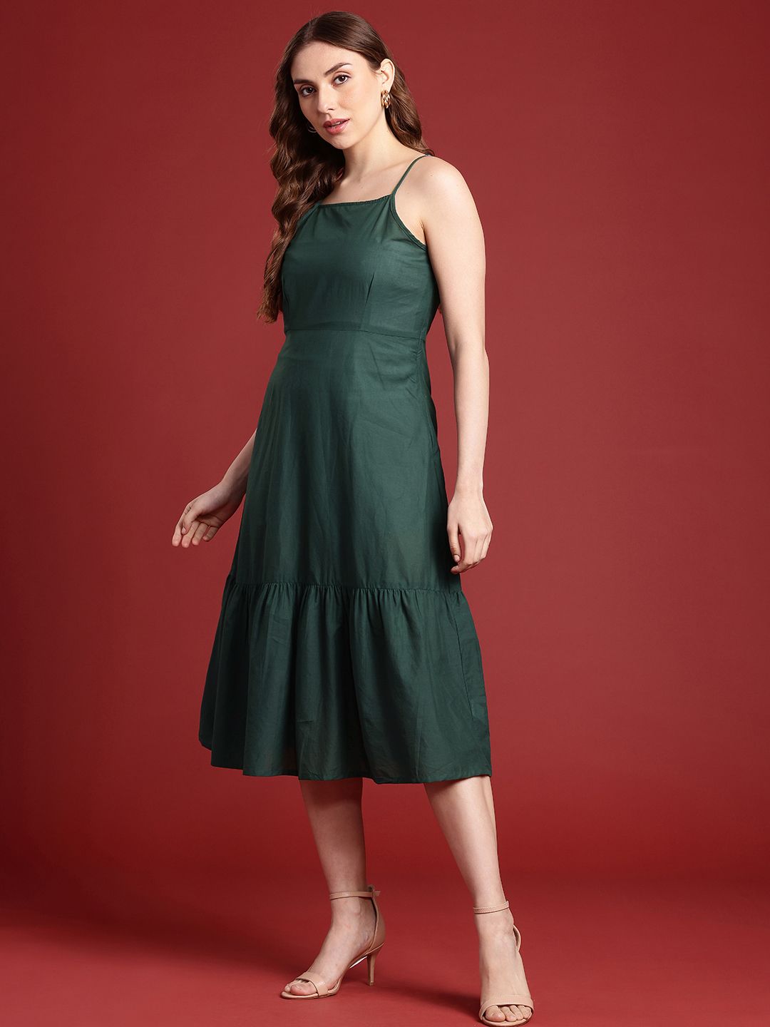 all about you Pure Cotton A-Line Midi Dress