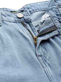 DressBerry Women Blue Pure Cotton Straight Fit High-Rise Mildly Distressed Jeans