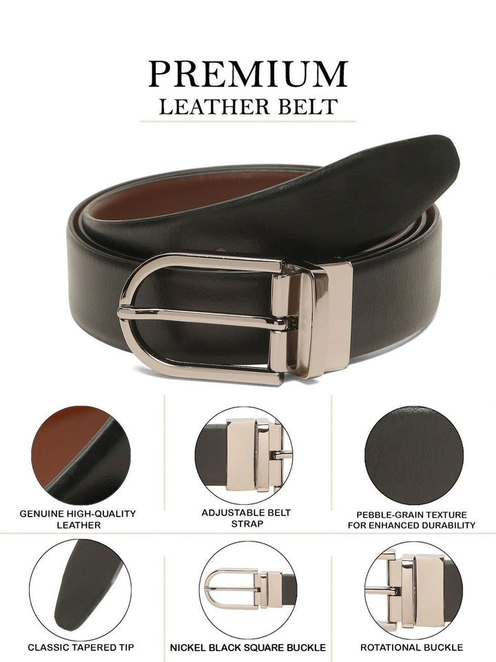 Teakwood Leathers Men Leather Reversible Formal Belt