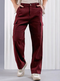 The Indian Garage Co Men Loose Fit Mid Rise Cotton Cargos