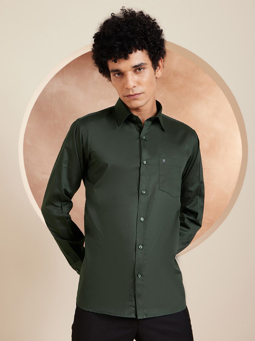 DENNISON Brand Logo Cotton Satin Shirt