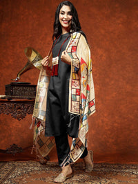 KALINI Round Neck Kurta & Trousers With Dupatta