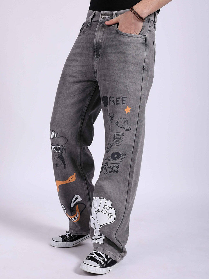 The Indian Garage Co Men Mid-Rise Loose Baggy Fit Stretchable Jeans