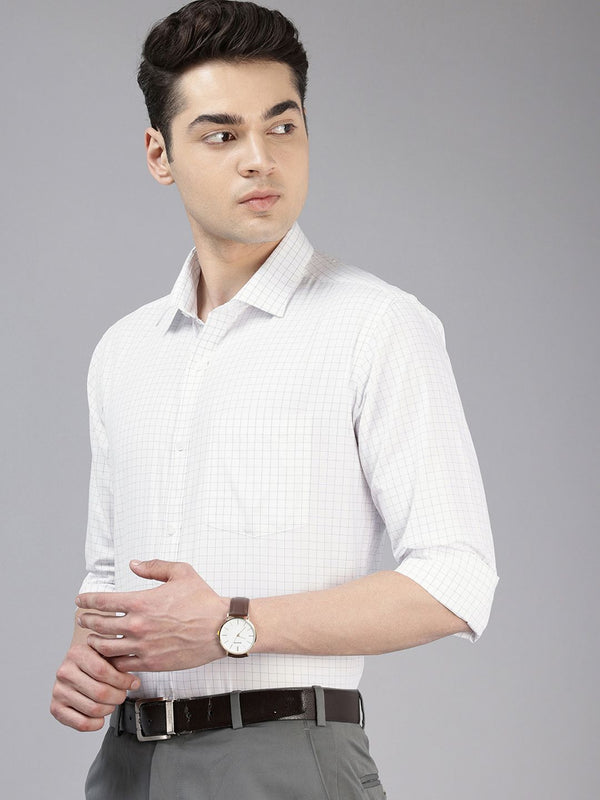 Park Avenue Slim Fit Grid Tattersall Checks Opaque Checked Formal Shirt