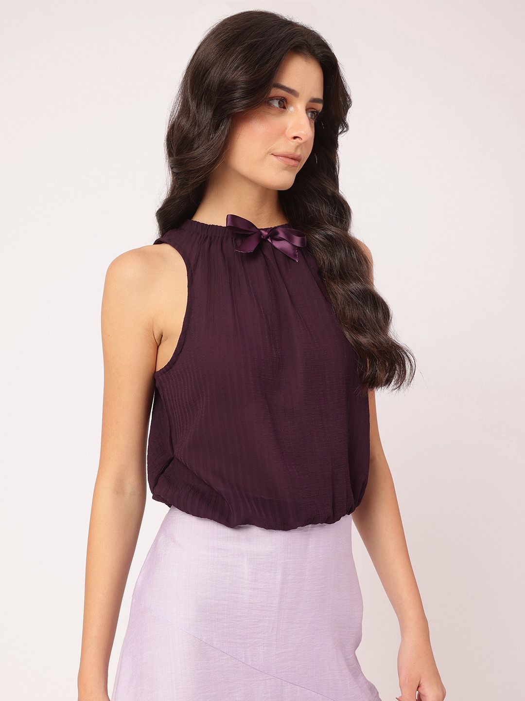 DressBerry Bowtiful Babe Applique Detail Blouson Top