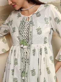 Vishudh Printed  Co Ord Set Tunic Outer Jacket  Top With Flared Trouser