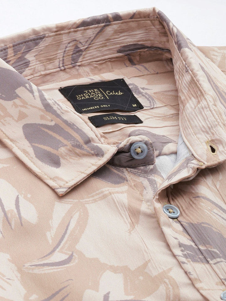 The Indian Garage Co Slim Fit Abstract Printed Casual Shirt