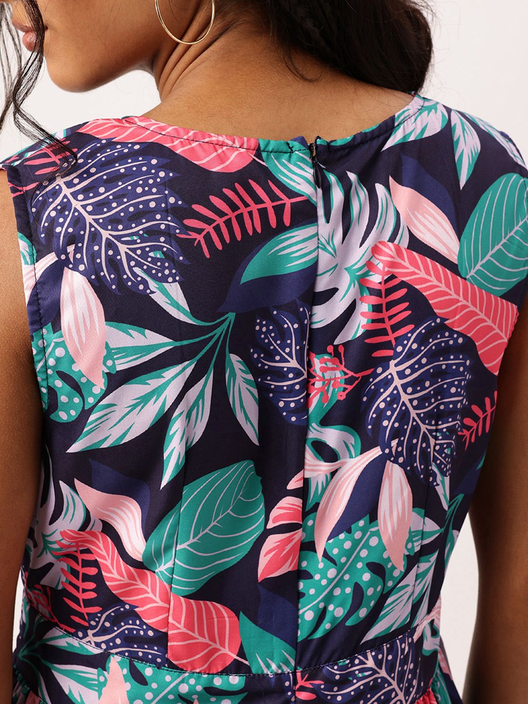 DressBerry Embrace The Holiday Tropics Printed A-Line Gathers Mini Dress
