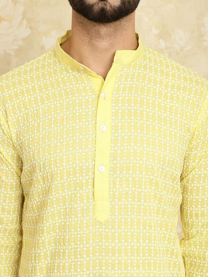SOJANYA Ethnic Motifs Embroidered Sequinned Pure Cotton Kurta with Pyjamas