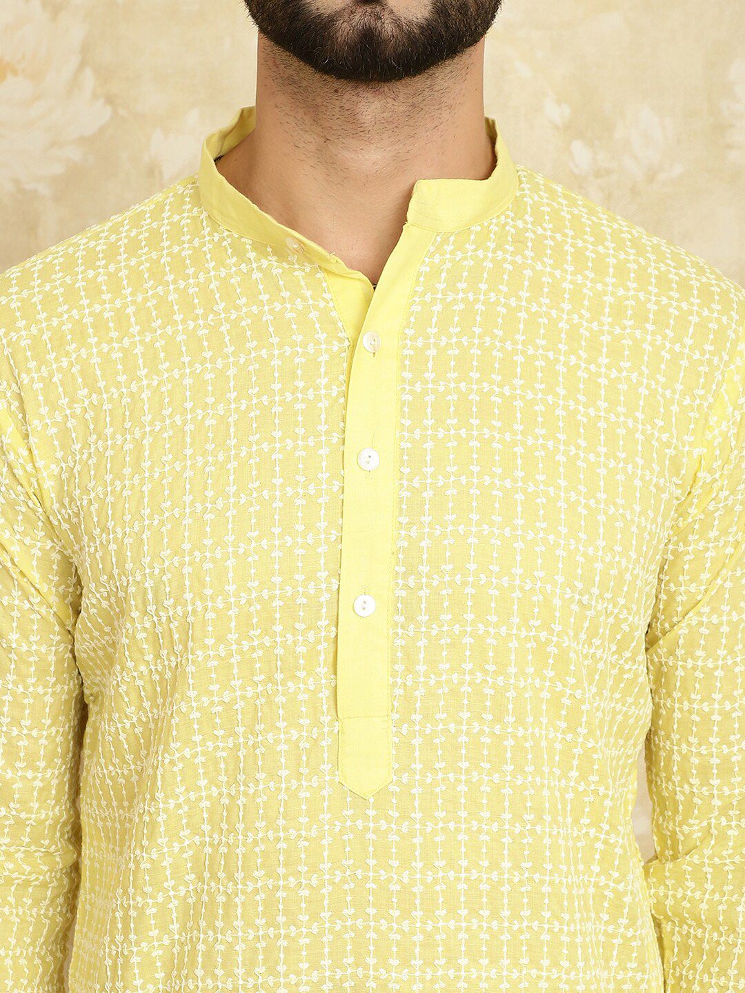 SOJANYA Ethnic Motifs Embroidered Sequinned Pure Cotton Kurta with Pyjamas