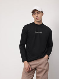 ether Zen Cotton Printed Drop-Shoulder Sleeves Relaxed Fit T-shirt