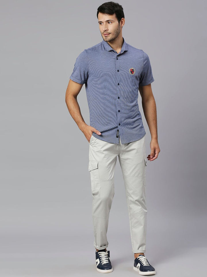 Thomas Scott Men Smart Slim Fit Easy Wash Cargos Trousers