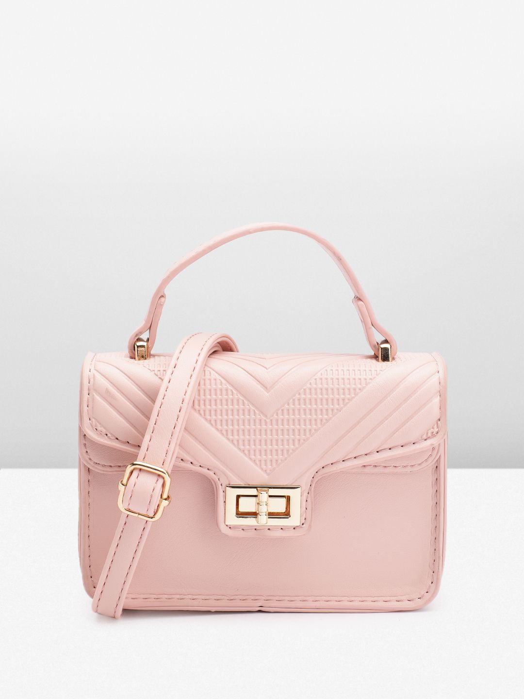 DressBerry Textured Structured Satchel Bag