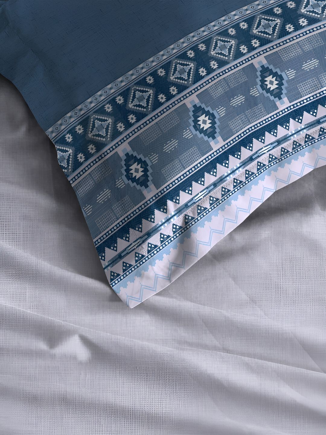 MYTRIDENT Ice Dust Soft Comfort Fitted 210TC King Pure Cotton 1 Fittedsheet with 2 Pillow Covers