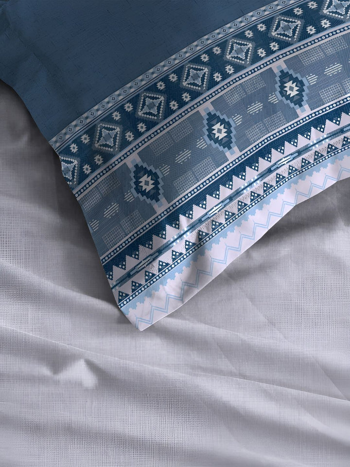 MYTRIDENT Ice Dust Soft Comfort Fitted 210TC King Pure Cotton 1 Fittedsheet with 2 Pillow Covers