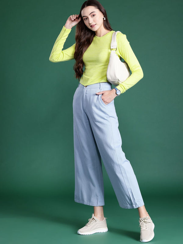 DressBerry Solid Pointed Hem Acrylic Pullover