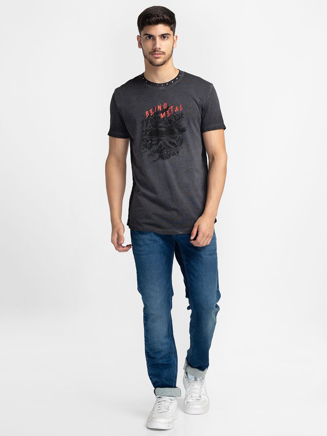 Being Human Men Grey Printed T-shirt